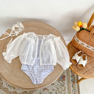 Engepapa recién <span class=keywords><strong>nacido</strong></span> lindo bebé niñas traje de baño a cuadros Correa mamelucos moda bebé traje de baño para playa Casual verano natación - Product Image 4