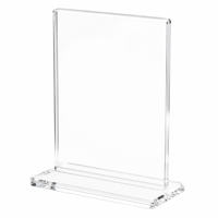 Support de numéro de table en acrylique personnalisé, transparent, pour restaurant, mariage, porte-carte de table, présentoir de menu, avec base imprimée du logo OEM