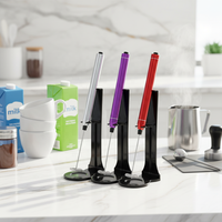 Pailite Mousseur à Lait Électrique Portable Puissant en Acier Inoxydable 304 Écologique, Fonctionnant sur Piles