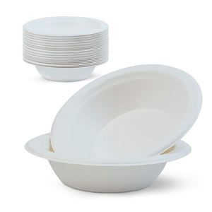 PFAS Free Disposable Biodegradable Food Container Salad Round Sugarcane Bagasse Pulp Mould Bowls