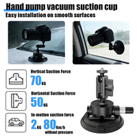 Support de caméra à ventouse multi-surfaces 4,5 pouces, capacité de charge verticale de 50 kg, filetage universel 1/4 pouce, sans dommages pour la voiture