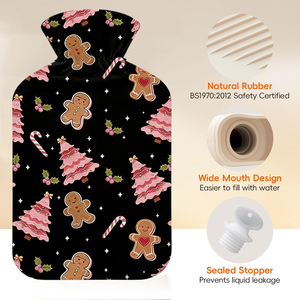 <span class=keywords><strong>Bouillotte</strong></span> en caoutchouc personnalisée très vendue avec housse en polaire de Noël pour soulager les douleurs aux épaules et à la taille - Product Image 3