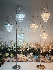 Nuovi Lampadari in Cristallo di Ferro per Matrimoni, Forma Moderna a <span class=keywords><strong>Diamante</strong></span>, Controllo Touch, Luce LED per Decorazioni di Cerimonie Nuziali - Product Image 5