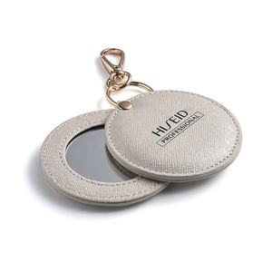 Espejo Cosmético de Bolsillo de Cuero PU con Logotipo Personalizado de Doble Cara, Llavero para Maquillaje - Product Image 4