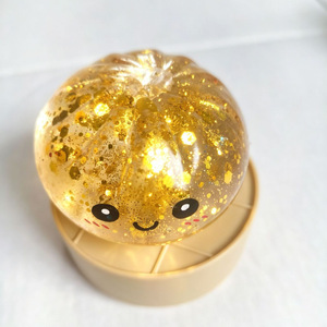 Jouet Squishy en forme de pain de maltose avec visage souriant pailleté, jouet anti-stress pour enfants et adultes, Squishies doux et colorés, évaluation 5.5 - Product Image 3