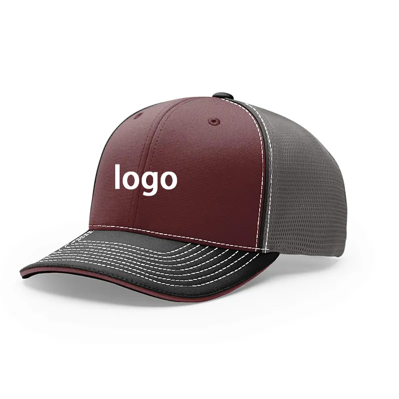 Alta coroa logotipo personalizado ajustável ao ar livre malha 2 cor colorida camionista caps gorra