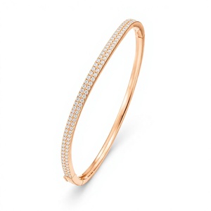 กำไลข้อมือโมอิสซาไนต์ เงินแท้ 925 ชุบทองคำสีกุหลาบ พร้อมตัวล็อคแบบสปริง ของขวัญสำหรับผู้หญิง - Product Image 1