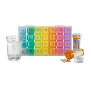 กล่องยาพลาสติกคุณภาพสูง สีรุ้ง สำหรับจัดยา 7 วัน ขนาดเล็ก 28 ช่อง - Product Image 2