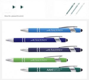 Nouveau stylet multifonctionnel 2 en 1 avec écran tactile souple, logo gravé au laser, stylet en métal - Product Image 4