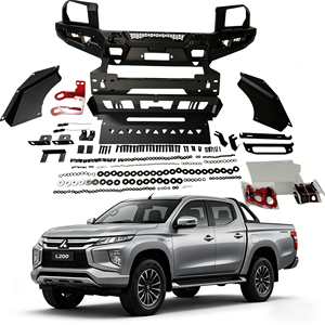 Parachoques Delantero para <span class=keywords><strong>Mitsubishi</strong></span> Triton <span class=keywords><strong>L200</strong></span> 2024+, Barra Protectora de Acero Resistente con Luces LED, Placa Protectora, Ganchos de Remolque, Accesorios Todoterreno - Product Image 1