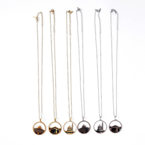 Nueva moda Kaaba collar de acero inoxidable Ramadan Kareem favores <span class=keywords><strong>Al</strong></span> Aqsa collar Eid Mubarak regalo para mujeres - Product Image 4