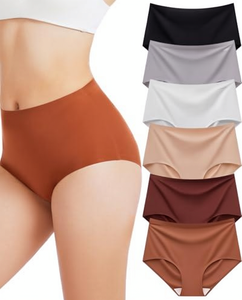 Tichati Confezione da <span class=keywords><strong>6</strong></span> slip da donna <span class=keywords><strong>a</strong></span> vita alta senza cuciture, <span class=keywords><strong>a</strong></span> copertura totale, invisibili (taglie regolari e plus size) - Product Image 1