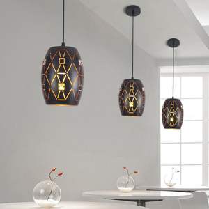 Retro Industrial Home <b>Living</b> Dining <b>Room</b> Pendant <b>Light</b> Creative <b>Black</b> Gold Gourd Single-Head JT31454 Hot Selling Wholesale - Product Image 1
