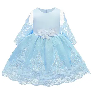 아름다운 공주 소녀 드레스 파티 정장 레이스 드레스 Bowknot 1 년 6 세 볼 가운 귀여운 드레스 소녀