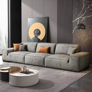 Divano Moderno in Tessuto Imbottito in Spugna <span class=keywords><strong>Beige</strong></span> con Cuscini Decorativi, Modulare a 3 Posti per Soggiorno, Salotto, Appartamento - Product Image 6