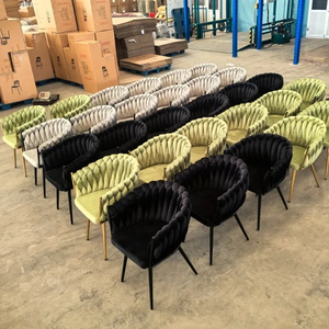 Silla de comedor de lujo de terciopelo <span class=keywords><strong>gris</strong></span> <span class=keywords><strong>oscuro</strong></span> Hotel restaurante cafetería tienda tela patas de Metal cómodas <span class=keywords><strong>sillas</strong></span> de comedor - Product Image 4