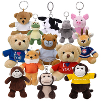 Vente en gros pas cher 10cm porte-clés peluche personnalisé peluche chien loup porte-clés animaux peluches