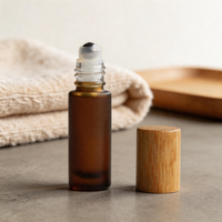 Bouchons en bois filetés et compte-gouttes pour cosmétiques et parfums – Design élégant pour salons de beauté, salles de bain, studios et flacons roll-on