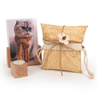 Cadre de boîte à souvenirs pour empreintes de pattes d'animaux de compagnie, fait main, en bambou écologique biodégradable, bois, acrylique et argile, pour petits animaux, 8 pouces
