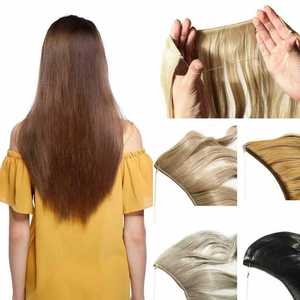 Extensiones de Cabello Halo Rubio Claro, Cabello Humano Virgen Remy, Extensiones de Cabello Halo Invisibles, Color Natural, Cómodas para Uso Diario - Product Image 1