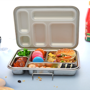 Customize Logo 304 Stainless Steel Metal 5 compartments Lunch Box