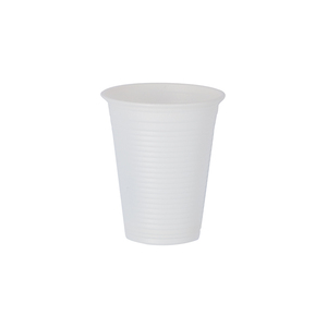 Vasos bioplásticos biodegradables y compostables de 200 ml, blancos, 50 unidades/paquete - Product Image 1