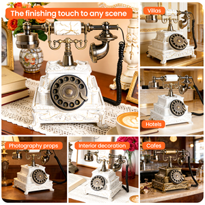 <span class=keywords><strong>Téléphone</strong></span> d'hôtel rétro vintage, <span class=keywords><strong>téléphone</strong></span> <span class=keywords><strong>rotatif</strong></span> <span class=keywords><strong>à</strong></span> <span class=keywords><strong>cadran</strong></span>, <span class=keywords><strong>téléphone</strong></span> fixe filaire <span class=keywords><strong>à</strong></span> l'ancienne, style antique européen, décoration d'intérieur, cadeau - Product Image 4
