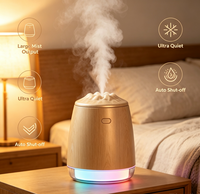 Humidificateur USB Mini pour Voiture, Vente Chaude, Approvisionnement Direct Usine, Grande Brume, Veilleuse Colorée, Aromathérapie, Certifié ROHS, 280ML
