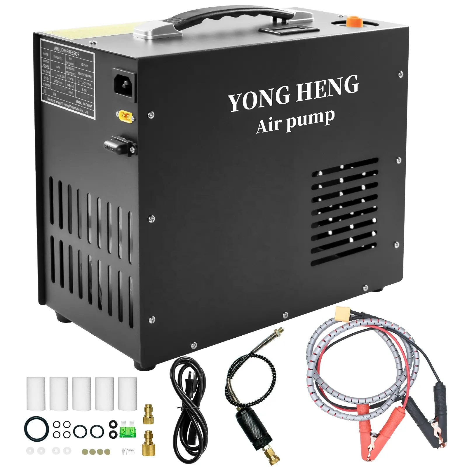 Yongheng - Venda direta do fabricante, 12V, 110V, 220V, alta pressão, 300bar, 4500psi, 30mpa, bomba de ar, parada automática, compressor para mergulho com água