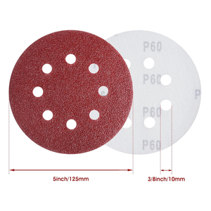 Stock local américain 120 disques de ponçage de 5 pouces 40 60 80 120 150 240 grains avec 8 trous à boucles et crochets Livraison gratuite aux États-Unis - Product Image 2