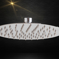 Pommeau de douche carré ultra-mince en acier inoxydable SUS304, finition chrome poli, 8, 10, 12 pouces, montage mural ou au plafond, économie d'eau