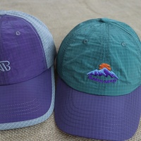 Casquettes de randonnée personnalisées avec logo brodé, vente directe en gros, en nylon, séchage rapide, imperméables, 6 panneaux, non structurées, style Dad Hat