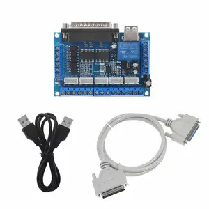 Carte d'interface MACH3 CNC 5 axes avec câble USB adaptateur optocoupleur pour pilote de moteur pas à pas Nema17 MACH3 contrôle de Port parallèle