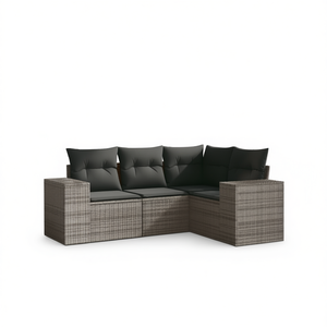 ชุดโซฟาหวายสีเทาเข้มสำหรับสวน 4 ที่นั่ง ดีไซน์ร่วมสมัยสำหรับใช้งานกลางแจ้ง - Product Image 1