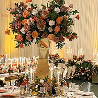 Vente en gros de meubles d'hôtel de luxe en acier inoxydable, ensemble de table à manger moderne pour mariage et événements de banquet
