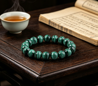 Bracelet en malachite naturelle, motif œil de chat, malachite à mille couches, bracelet à perles simples, bijoux en cristal pour cadeau