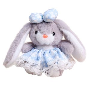 Porte-clés en peluche motif floral, lapin, animal, pendentif figurine mignon petit ours, chiot, en polyester, 31-50cm, adorable - Product Image 5
