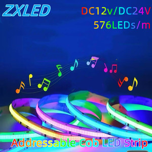 Bande LED COB Magic Color, lumières LED flexibles RGB intelligentes adressables DC12v/24v WS2811 pour décorations - Product Image 1