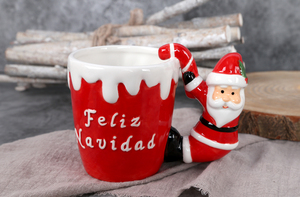 HAPPY GO Tema navideño Tazas de cerámica Juegos de tazas Diseño moderno de dibujos animados Accesorios para el hogar para una colección completa de vajilla - Product Image 5