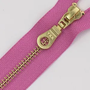 YKK ZIPPER High quality custom color metal light gold teeth pullers zipper high end open end zipper