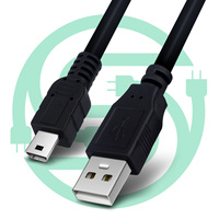 Cable de Carga de Datos USB 2.0 Mini de Alta Velocidad de 1.5M Personalizado de Fábrica, Cable USB 2.0 Mini Blindado con Trenzado de Cobre Puro para Cámara y Computadora