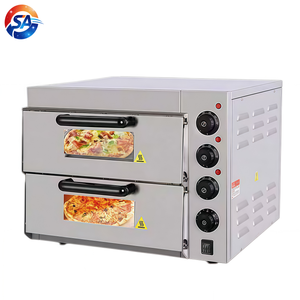 Nouveau <span class=keywords><strong>four</strong></span> <span class=keywords><strong>électrique</strong></span> commercial 220V à 2 plateaux, haute productivité, 500 degrés, pour la cuisson de pizzas, de pains et de tartes aux œufs - Product Image 3