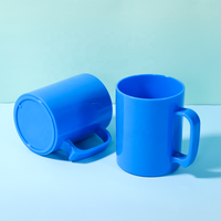 Tasse à lait moderne populaire sans BPA, tasses en plastique bleu avec poignée