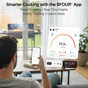 <span class=keywords><strong>2026</strong></span> नवीनतम 100 मीटर वाईफाई असीमित रेंज डिजिटल ब्लूटूथ वायरलेस मांस थर्मामीटर - Product Image 3