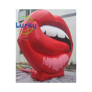 Hot Sale Single Lady Party Decoration Inflatable Sexy Lips And Tongue,Inflatable Pink Theme Party Suppliers