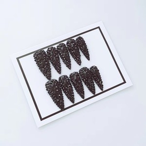 Diseño 100 colección alta calidad 10 Uds Press-On francés cuadrado <span class=keywords><strong>uñas</strong></span> postizas lujo hecho a mano Gel acrílico para dedos arte hecho a mano - Product Image 6