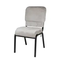 Gray Velvet Stacking Metal Aluminum Church Chairs for Sale