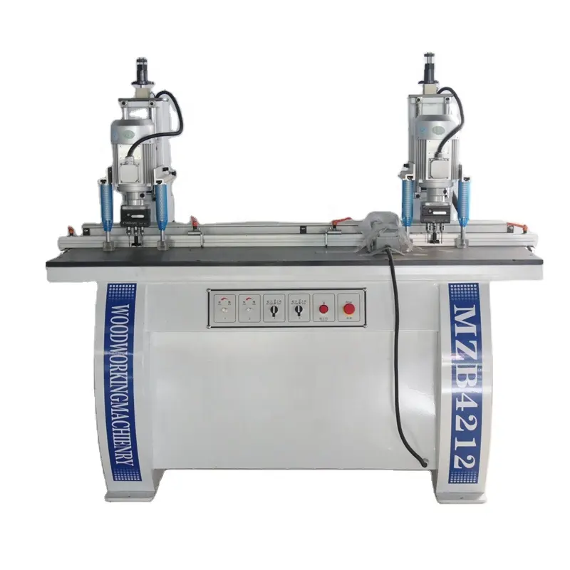 Automatic double head woodworking cabinet door vertical hinge hole boring drilling machine