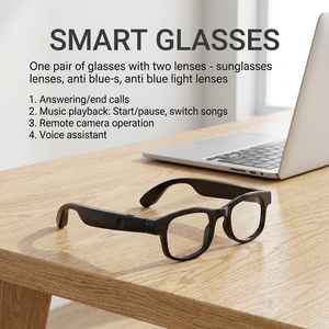 Gafas Inteligentes con IA para Llamadas Manos Libres, Asistente de Voz, Reproducción de Música, Audio de Oreja Abierta, Sin Cámara - Product Image 1
