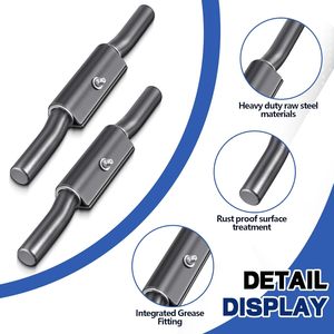 Charnières de porte de remorque robustes 1 po x 10 po, style industriel, en acier brut, avec raccord de graissage pour applications de soudage - Product Image 3
